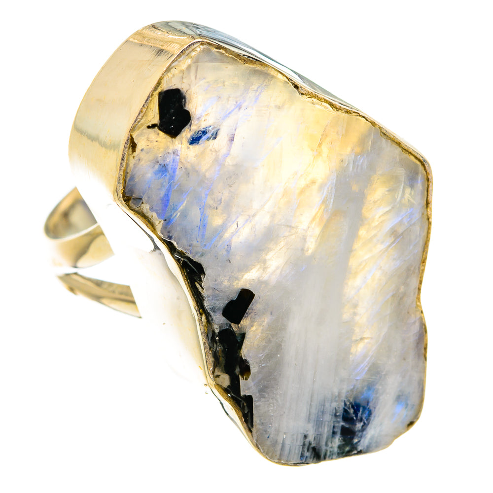 Rainbow Moonstone Rings handcrafted by Anasilvercos - RING74844