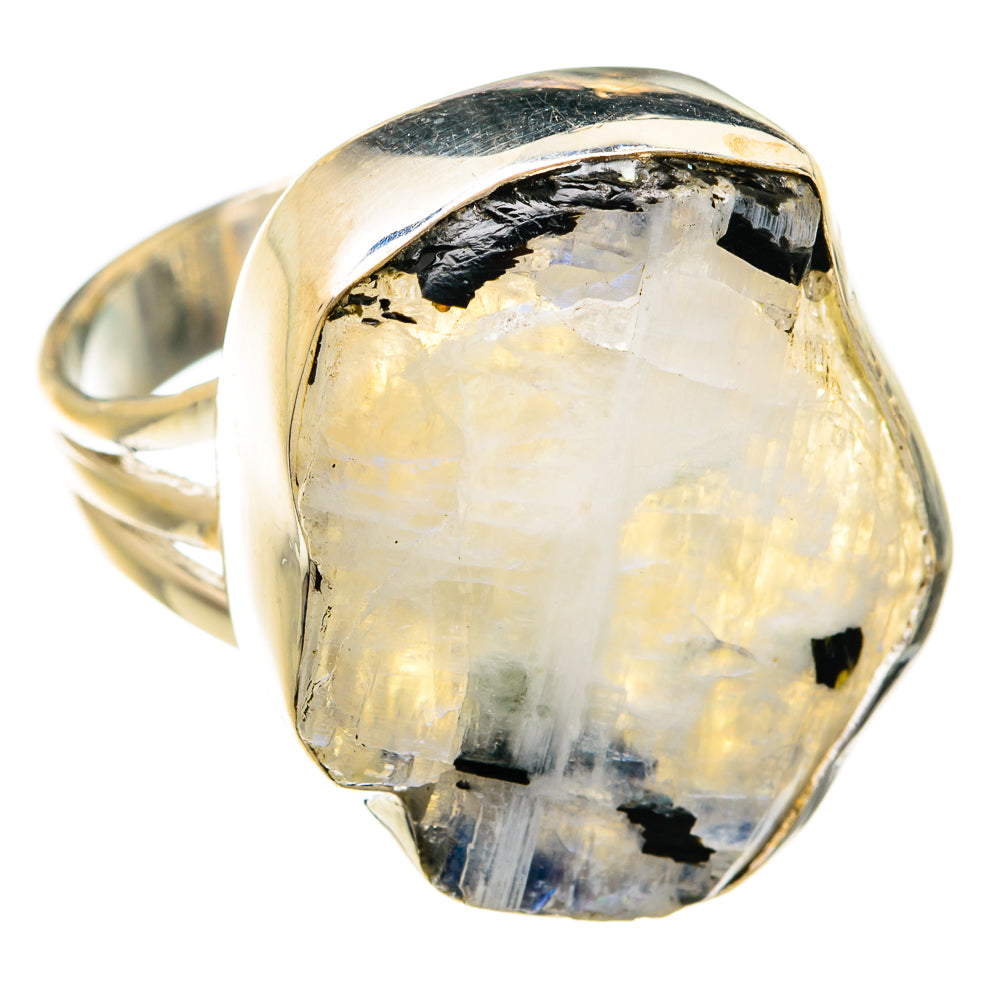 Rainbow Moonstone Rings handcrafted by Anasilvercos - RING74847