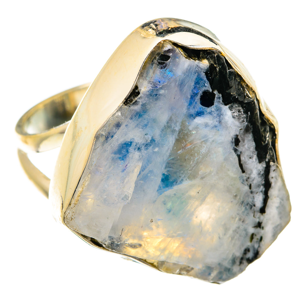 Rainbow Moonstone Rings handcrafted by Anasilvercos - RING74864
