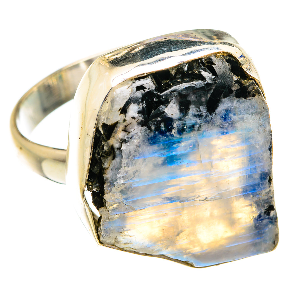 Rainbow Moonstone Rings handcrafted by Anasilvercos - RING74880