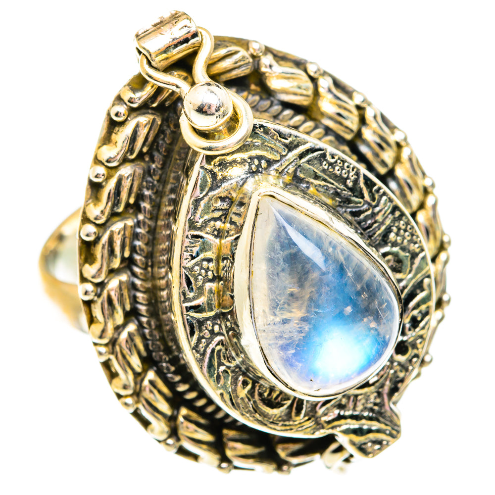 Rainbow Moonstone Rings handcrafted by Anasilvercos - RING74891