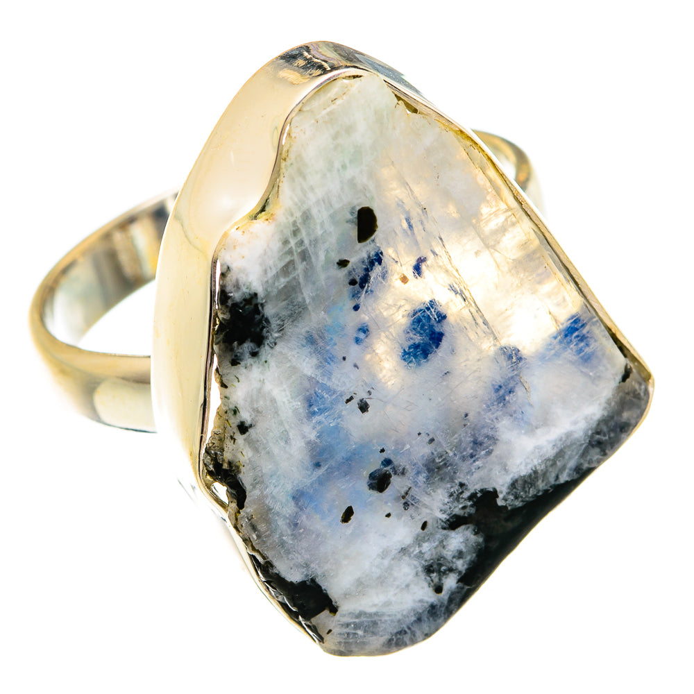 Rainbow Moonstone Rings handcrafted by Anasilvercos - RING74892