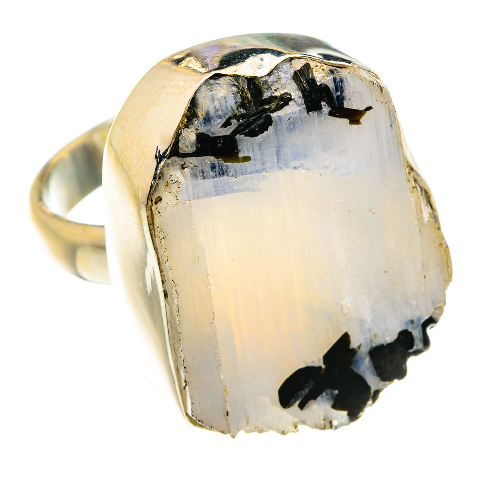 Rainbow Moonstone Rings handcrafted by Anasilvercos - RING74908