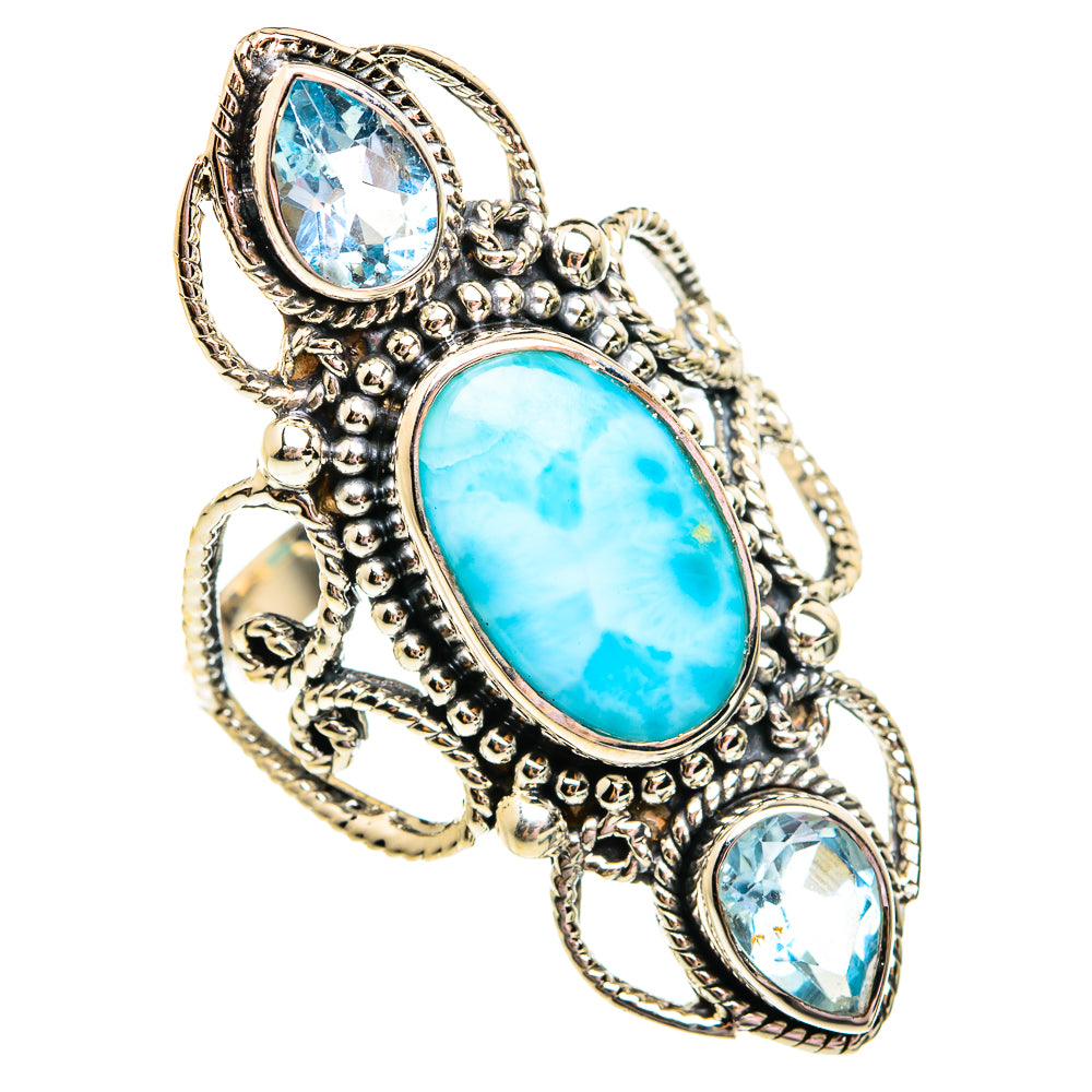 Larimar Rings handcrafted by Anasilvercos - RING74918