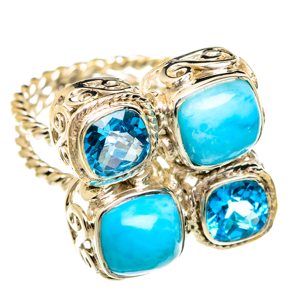 Larimar Rings handcrafted by Anasilvercos - RING74925