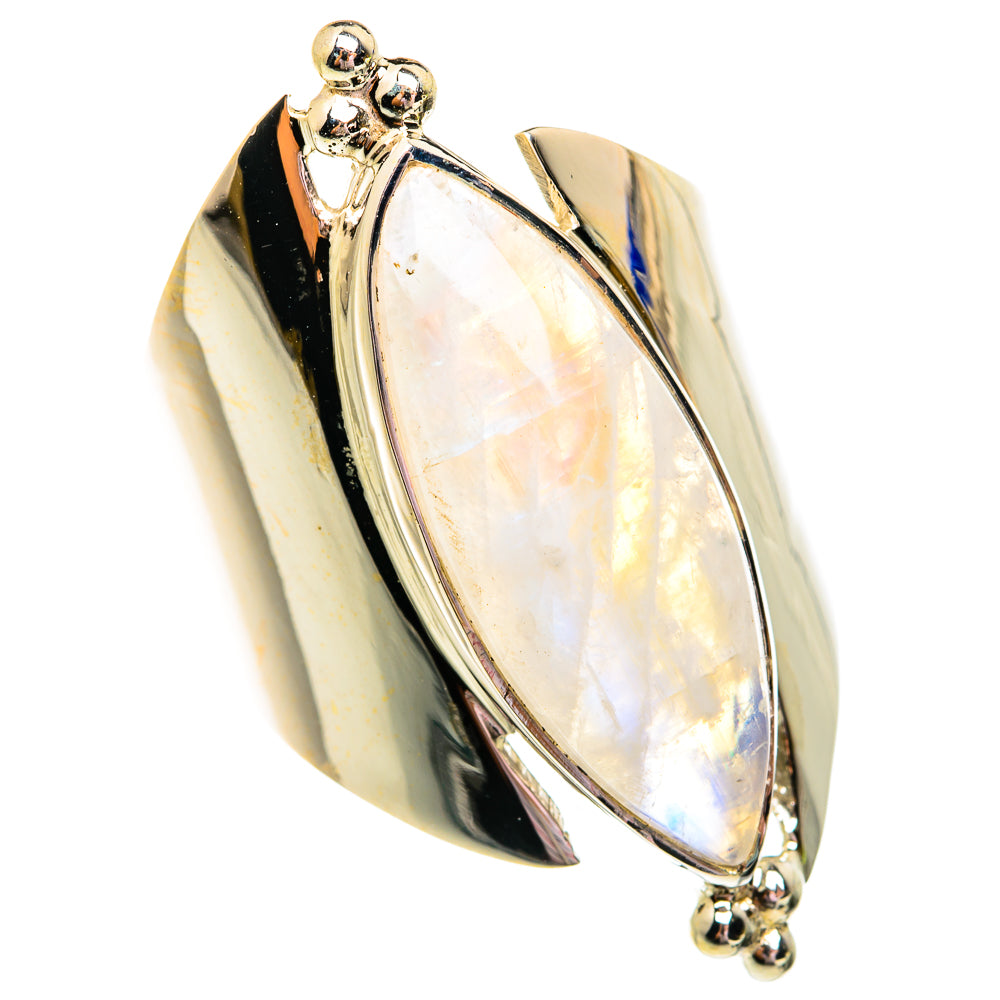 Rainbow Moonstone Rings handcrafted by Anasilvercos - RING74936