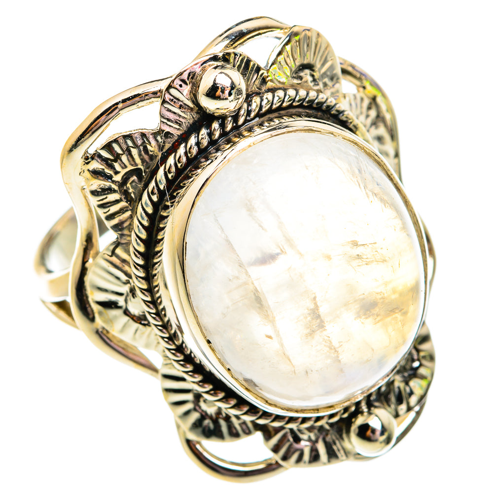 Rainbow Moonstone Rings handcrafted by Anasilvercos - RING74976