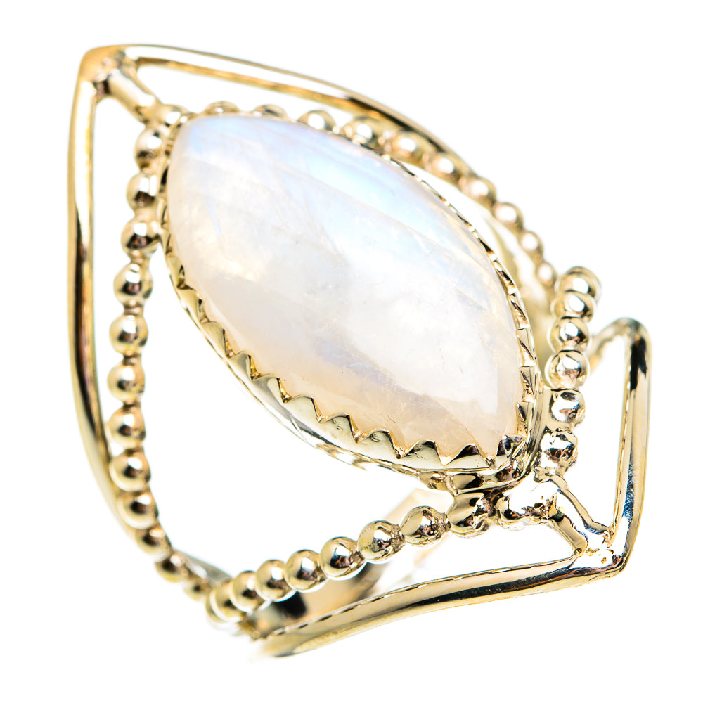 Rainbow Moonstone Rings handcrafted by Anasilvercos - RING74979