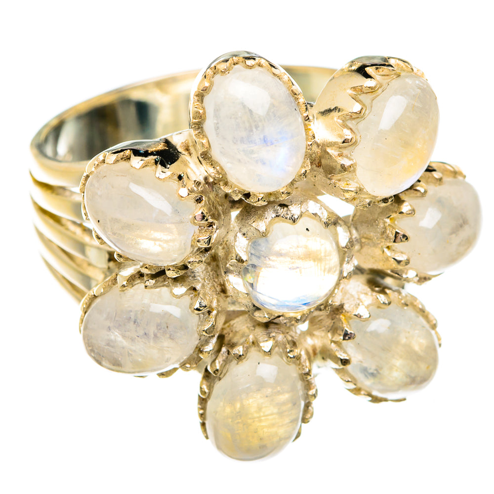 Rainbow Moonstone Rings handcrafted by Anasilvercos - RING75006