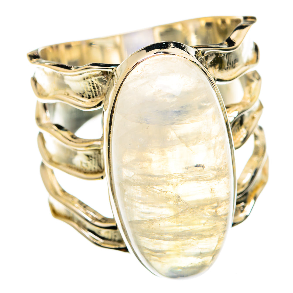 Rainbow Moonstone Rings handcrafted by Anasilvercos - RING75010