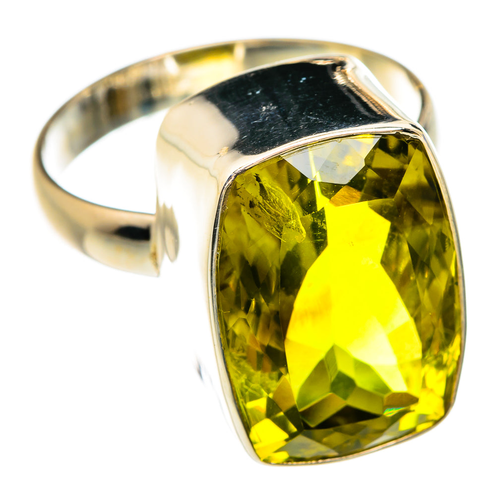 Olive Quartz Rings handcrafted by Anasilvercos - RING75076