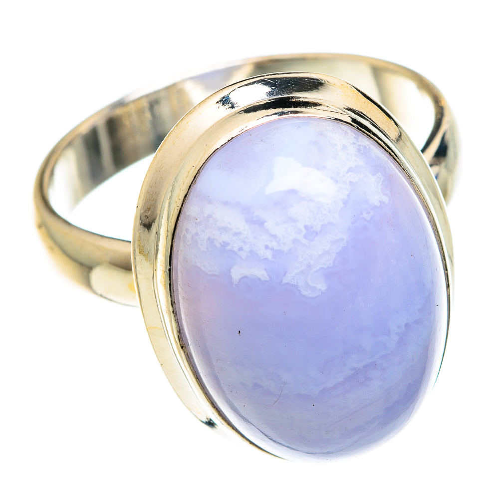 Blue Lace Agate Rings handcrafted by Anasilvercos - RING75134
