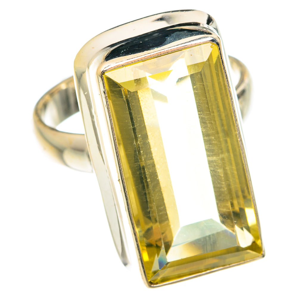 Lemon Quartz Rings handcrafted by Anasilvercos - RING75135