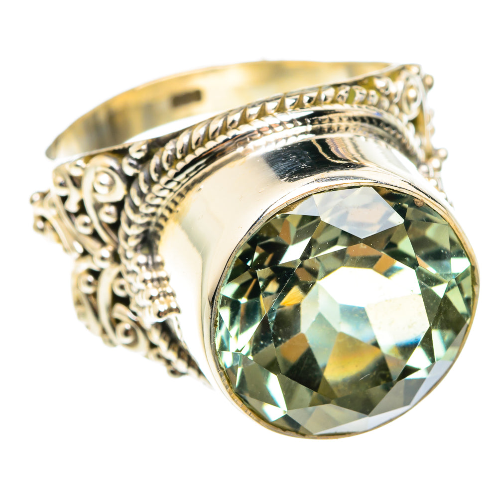 Green Amethyst Rings handcrafted by Anasilvercos - RING75145