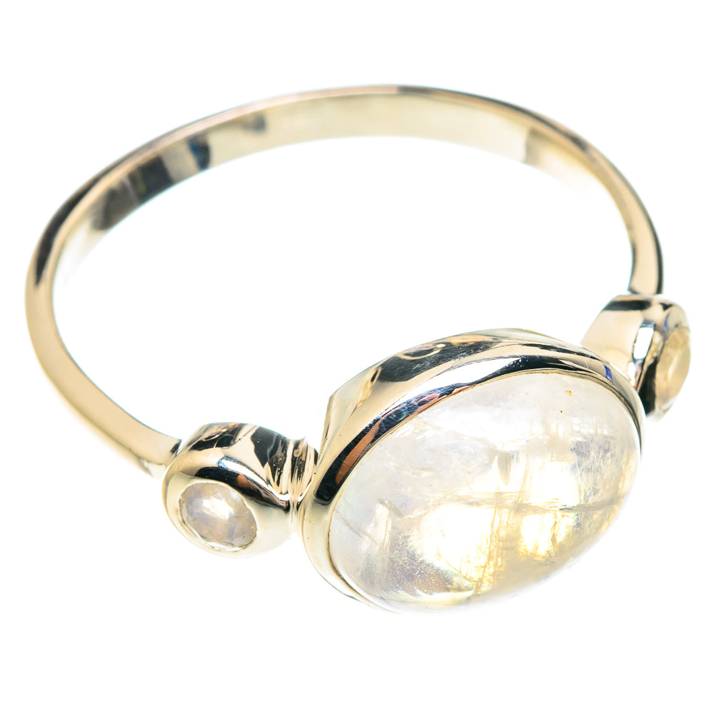 Rainbow Moonstone Rings handcrafted by Anasilvercos - RING75162