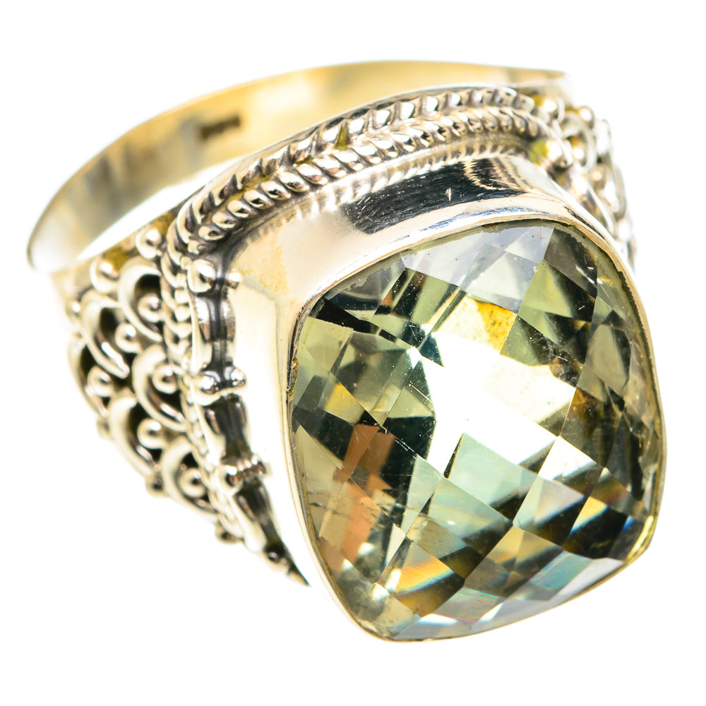 Green Amethyst Rings handcrafted by Anasilvercos - RING75255
