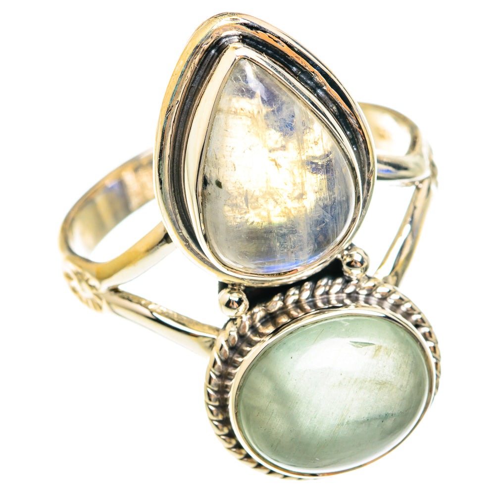 Rainbow Moonstone Rings handcrafted by Anasilvercos - RING75274