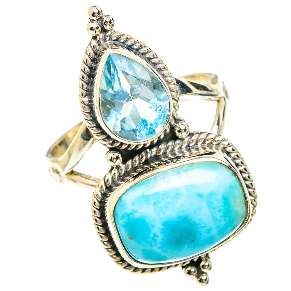 Larimar Rings handcrafted by Anasilvercos - RING75346