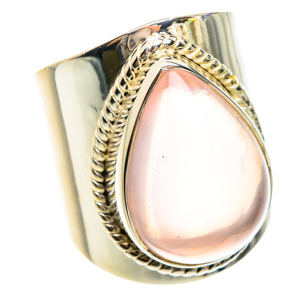 Rose Quartz Rings handcrafted by Anasilvercos - RING75353