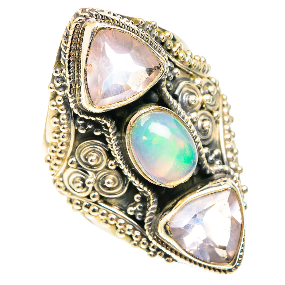 Rose Quartz Rings handcrafted by Anasilvercos - RING75356
