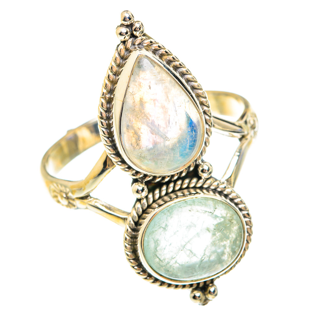 Rainbow Moonstone Rings handcrafted by Anasilvercos - RING75360