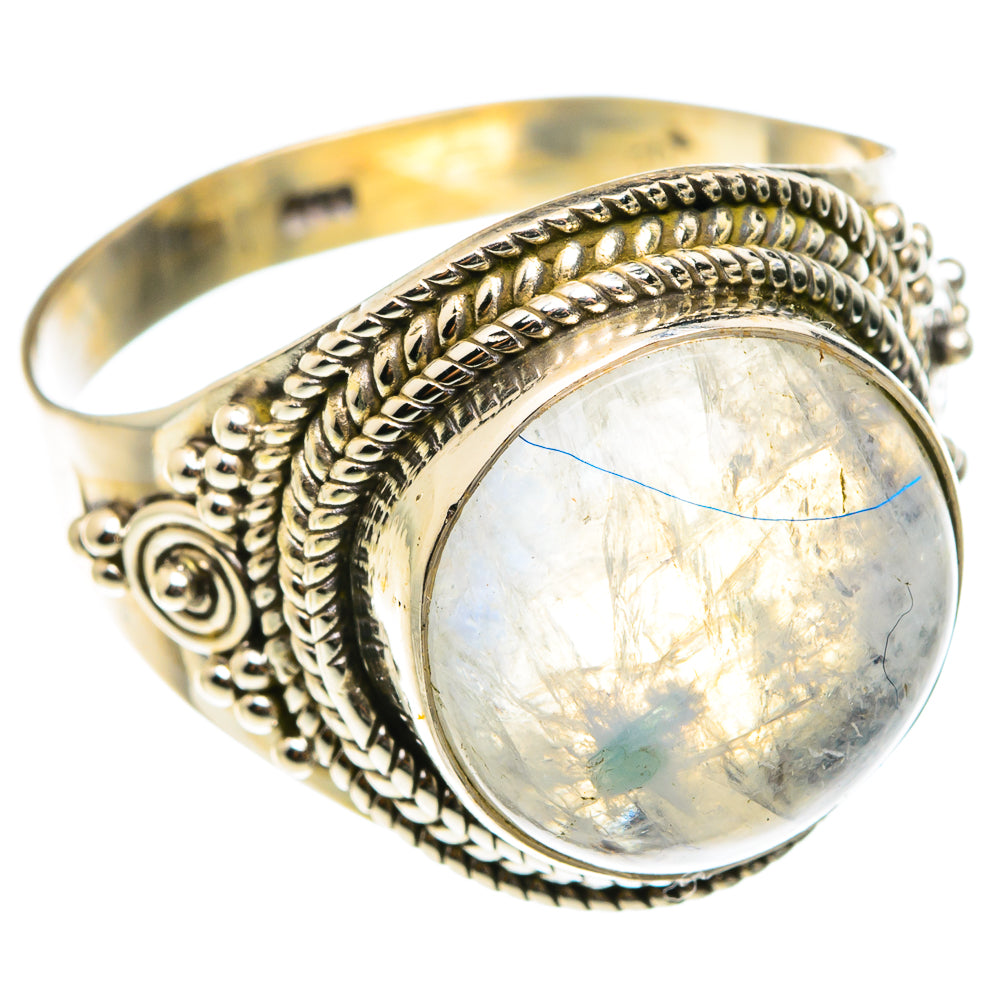 Rainbow Moonstone Rings handcrafted by Anasilvercos - RING75389
