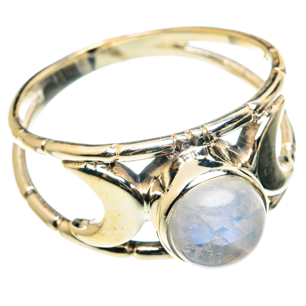Rainbow Moonstone Rings handcrafted by Anasilvercos - RING75391