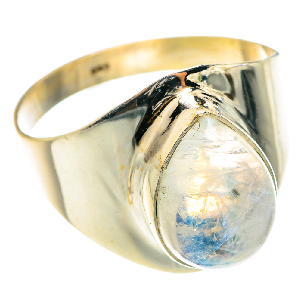 Rainbow Moonstone Rings handcrafted by Anasilvercos - RING75427