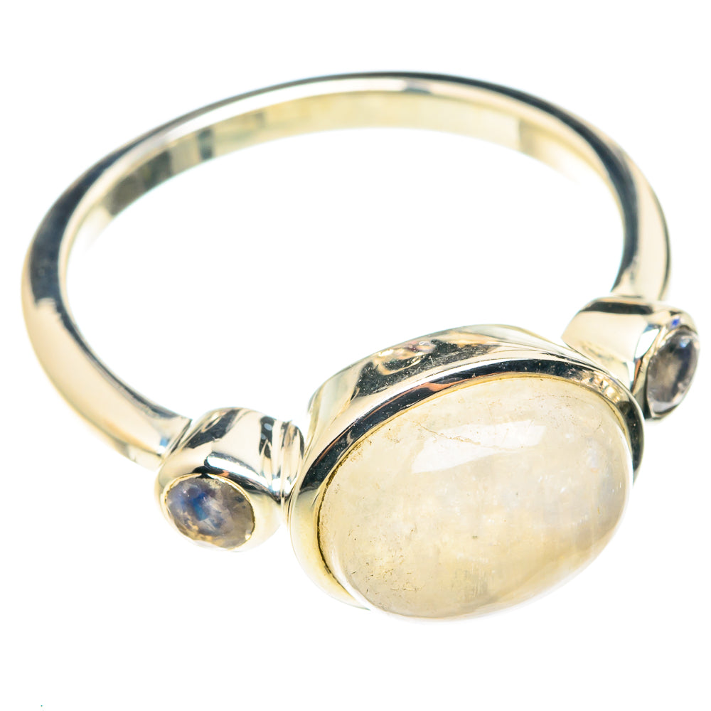 Rainbow Moonstone Rings handcrafted by Anasilvercos - RING75460