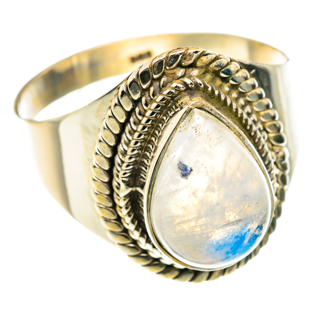 Rainbow Moonstone Rings handcrafted by Anasilvercos - RING75462