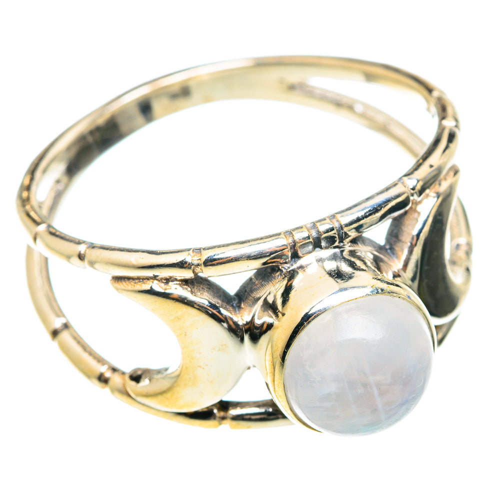 Rainbow Moonstone Rings handcrafted by Anasilvercos - RING75463
