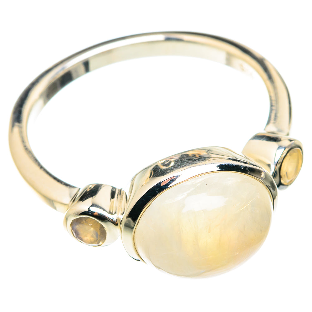 Rainbow Moonstone Rings handcrafted by Anasilvercos - RING75529