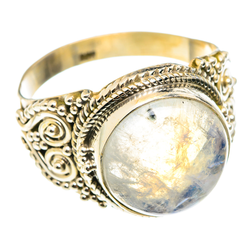 Rainbow Moonstone Rings handcrafted by Anasilvercos - RING75556
