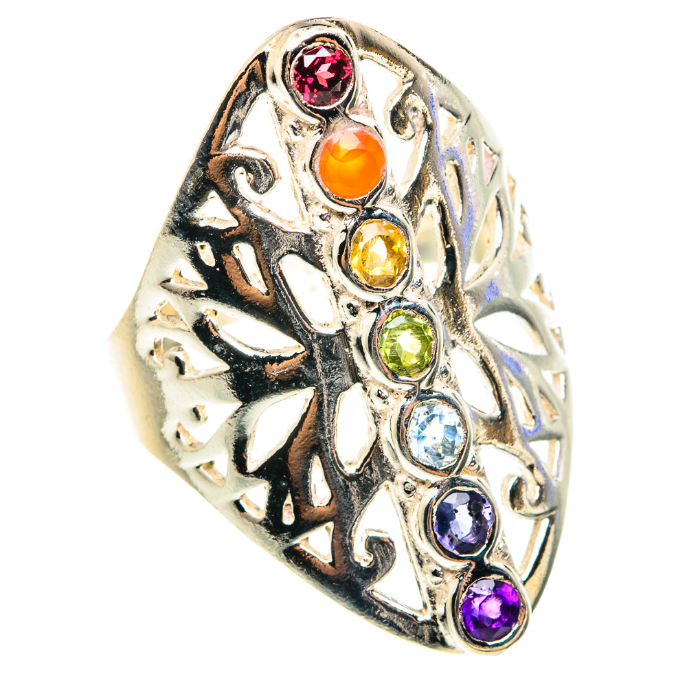 Multi-Stone Chakra Rings handcrafted by Anasilvercos - RING75579