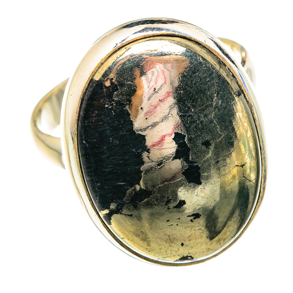 Pyrite In Black Onyx Rings handcrafted by Anasilvercos - RING75670