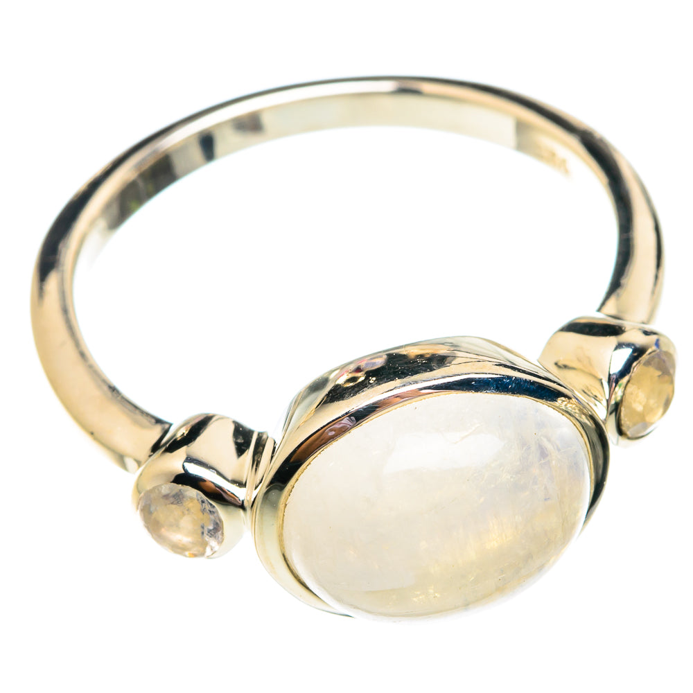 Rainbow Moonstone Rings handcrafted by Anasilvercos - RING75673
