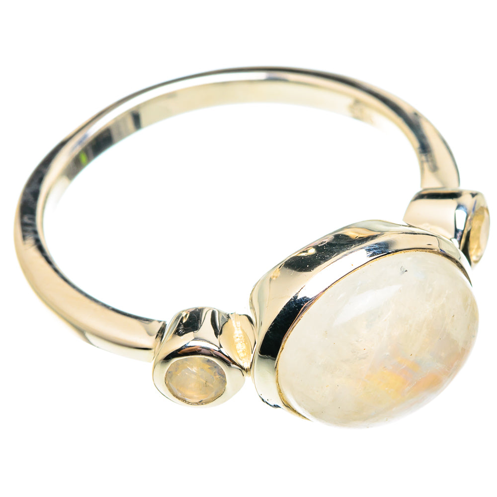 Rainbow Moonstone Rings handcrafted by Anasilvercos - RING75697