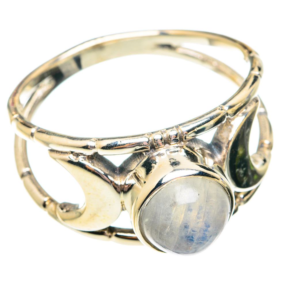 Rainbow Moonstone Rings handcrafted by Anasilvercos - RING75724