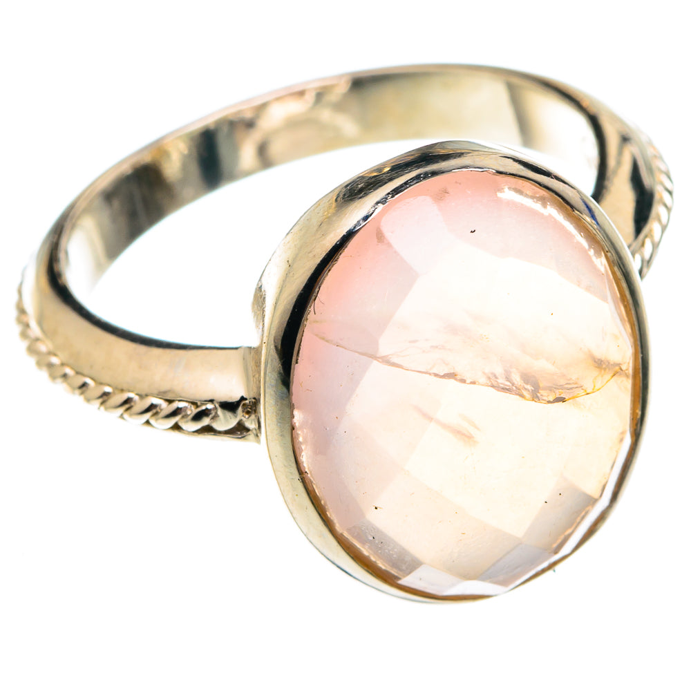 Rose Quartz Rings handcrafted by Anasilvercos - RING75758