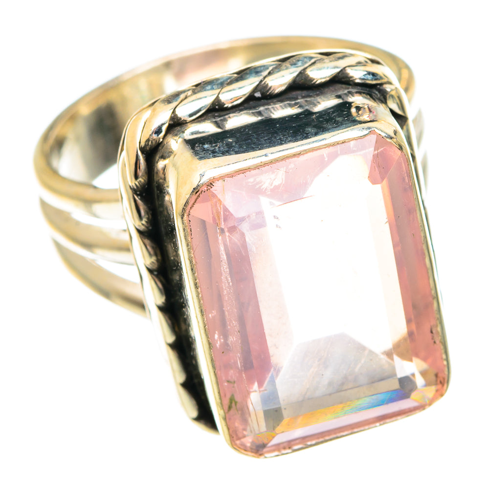 Rose Quartz Rings handcrafted by Anasilvercos - RING75759