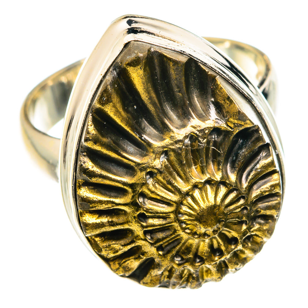 Pyrite Fossil Rings handcrafted by Anasilvercos - RING75786