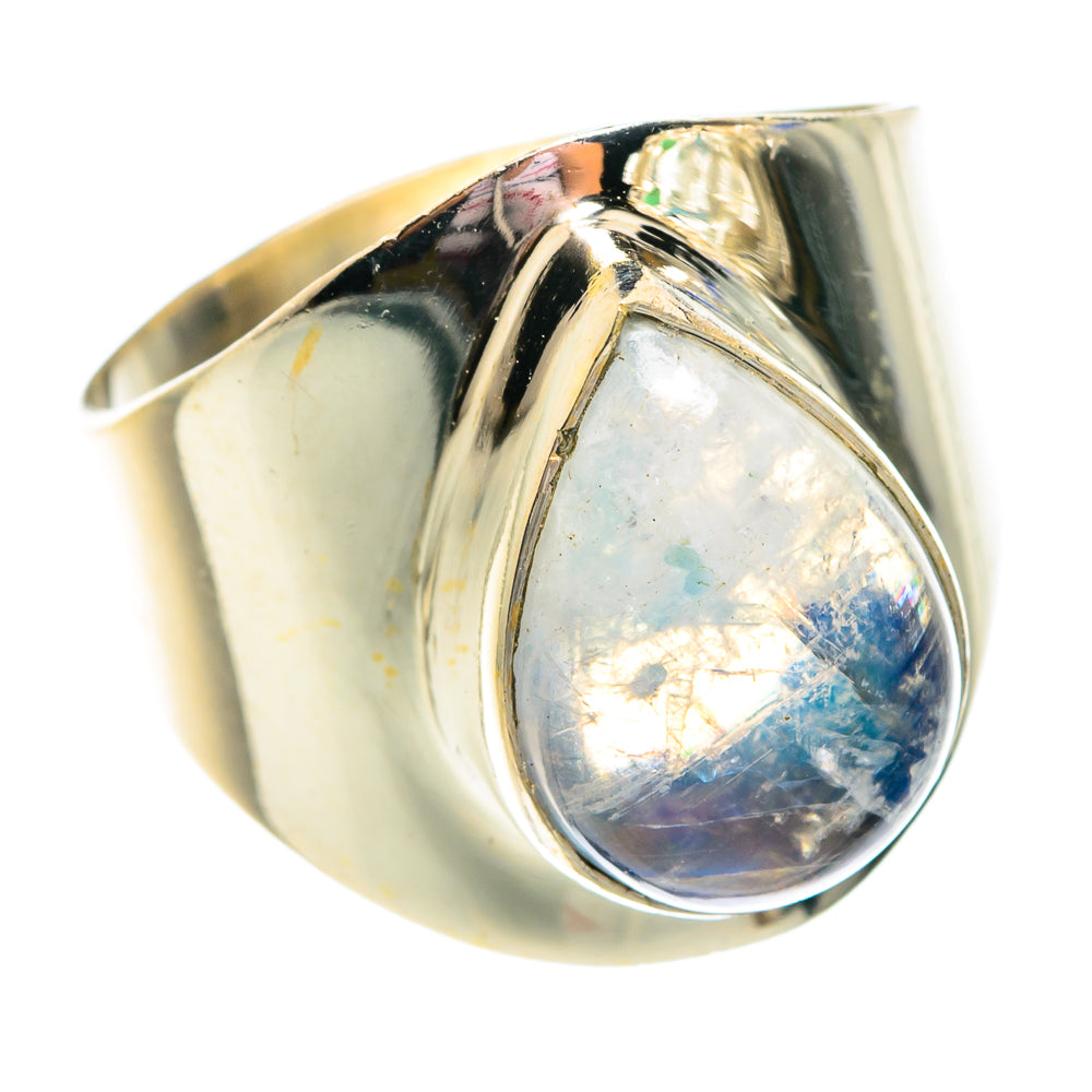 Rainbow Moonstone Rings handcrafted by Anasilvercos - RING75792
