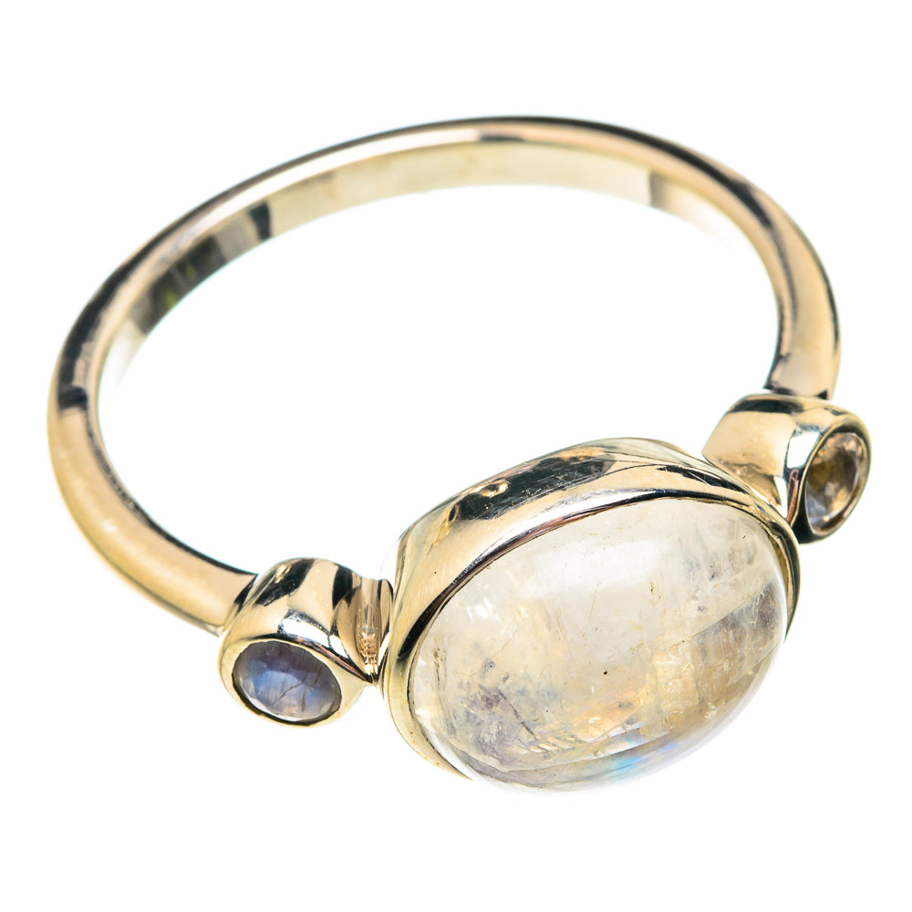 Rainbow Moonstone Rings handcrafted by Anasilvercos - RING75811