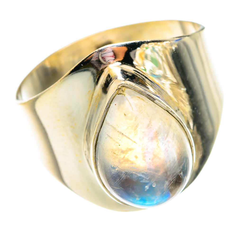 Rainbow Moonstone Rings handcrafted by Anasilvercos - RING75813