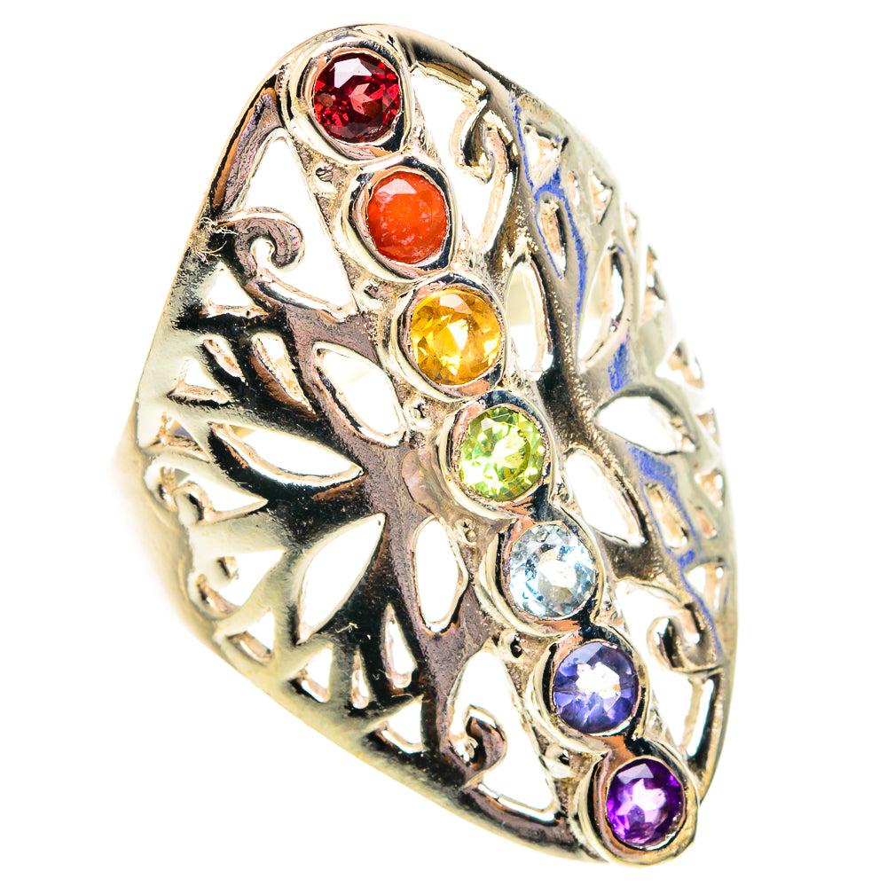 Multi-Stone Chakra Rings handcrafted by Anasilvercos - RING75889