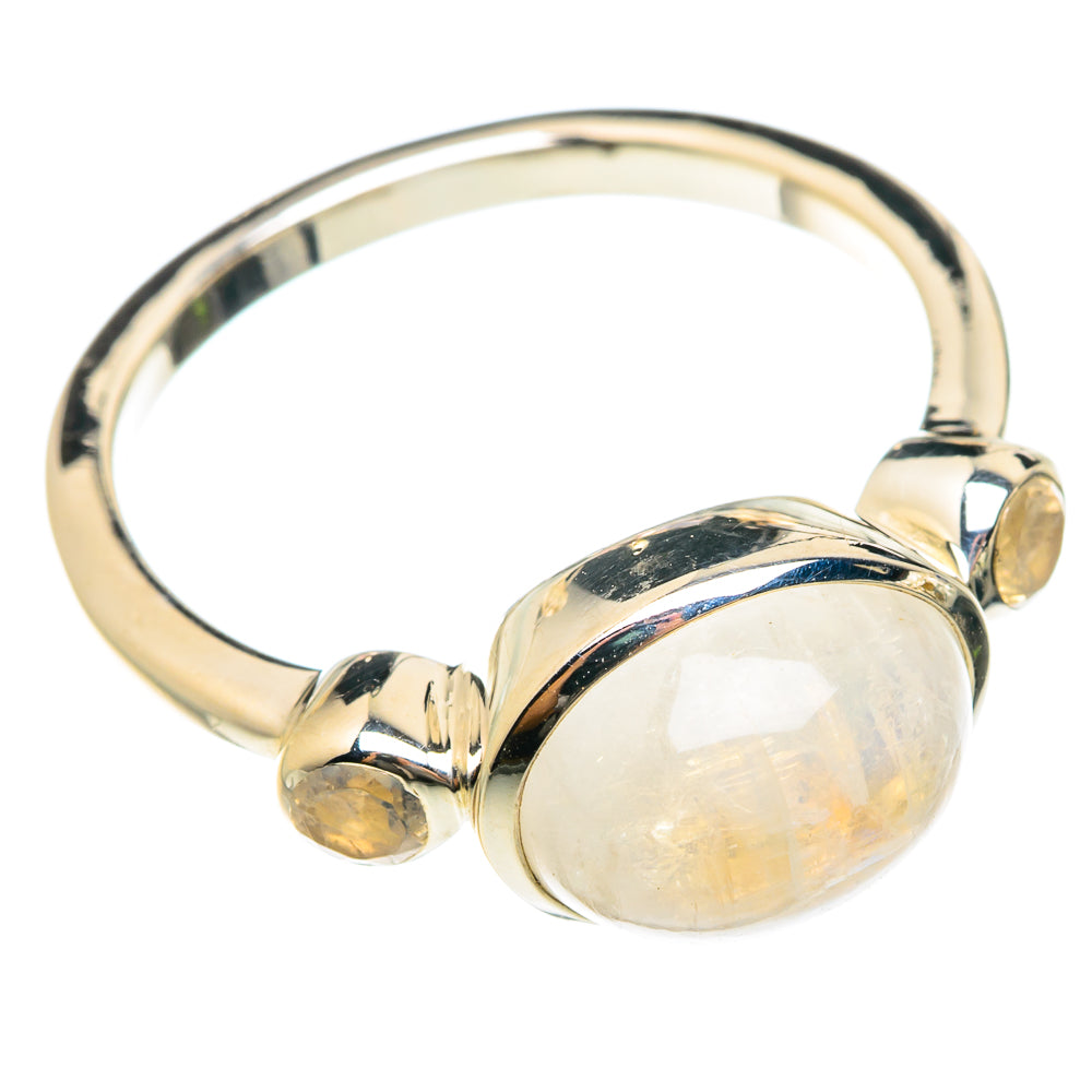 Rainbow Moonstone Rings handcrafted by Anasilvercos - RING75945