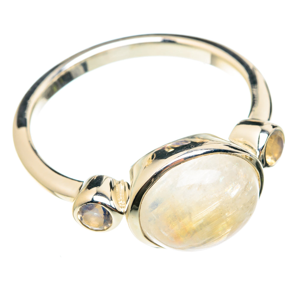 Rainbow Moonstone Rings handcrafted by Anasilvercos - RING75971
