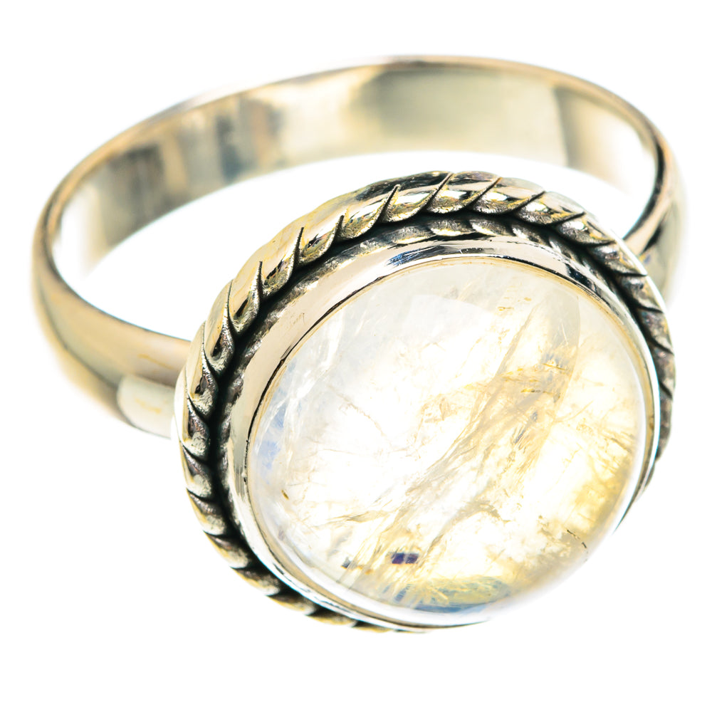 Rainbow Moonstone Rings handcrafted by Anasilvercos - RING76023