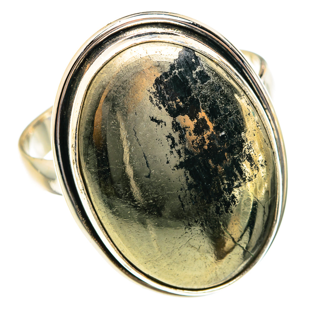 Pyrite In Black Onyx Rings handcrafted by Anasilvercos - RING76044