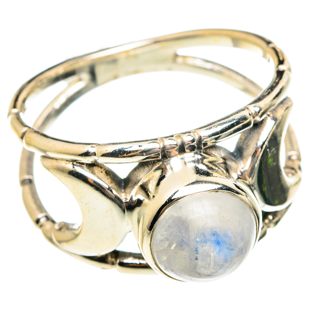 Rainbow Moonstone Rings handcrafted by Anasilvercos - RING76067
